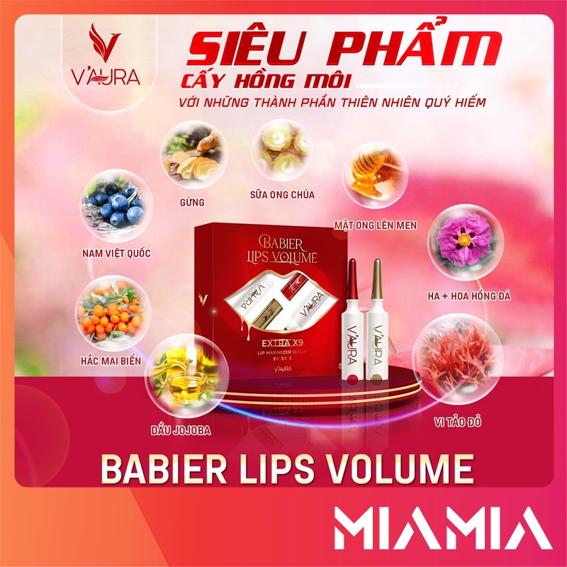 Tinh Chất Cấy Màu Môi Vaura Babier Lips Volume Extra X9 Chính Hãng - 89385318030171