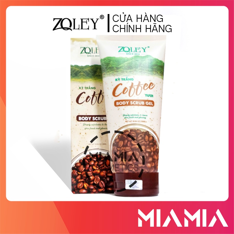 Kỳ Trắng Coffee Tươi Zoley 300g chính hãng - Tẩy tế bào chết cà phê - 8936095371614