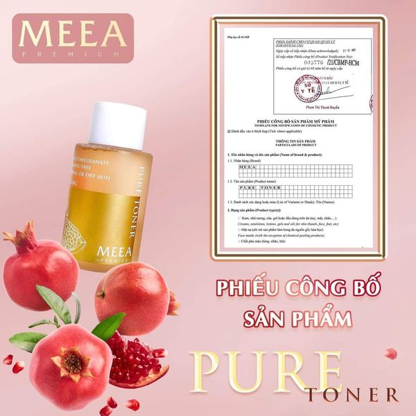 Toner Lựu Đỏ - Nước Hoa Hồng Pure Toner chính hãng MeeA Organic