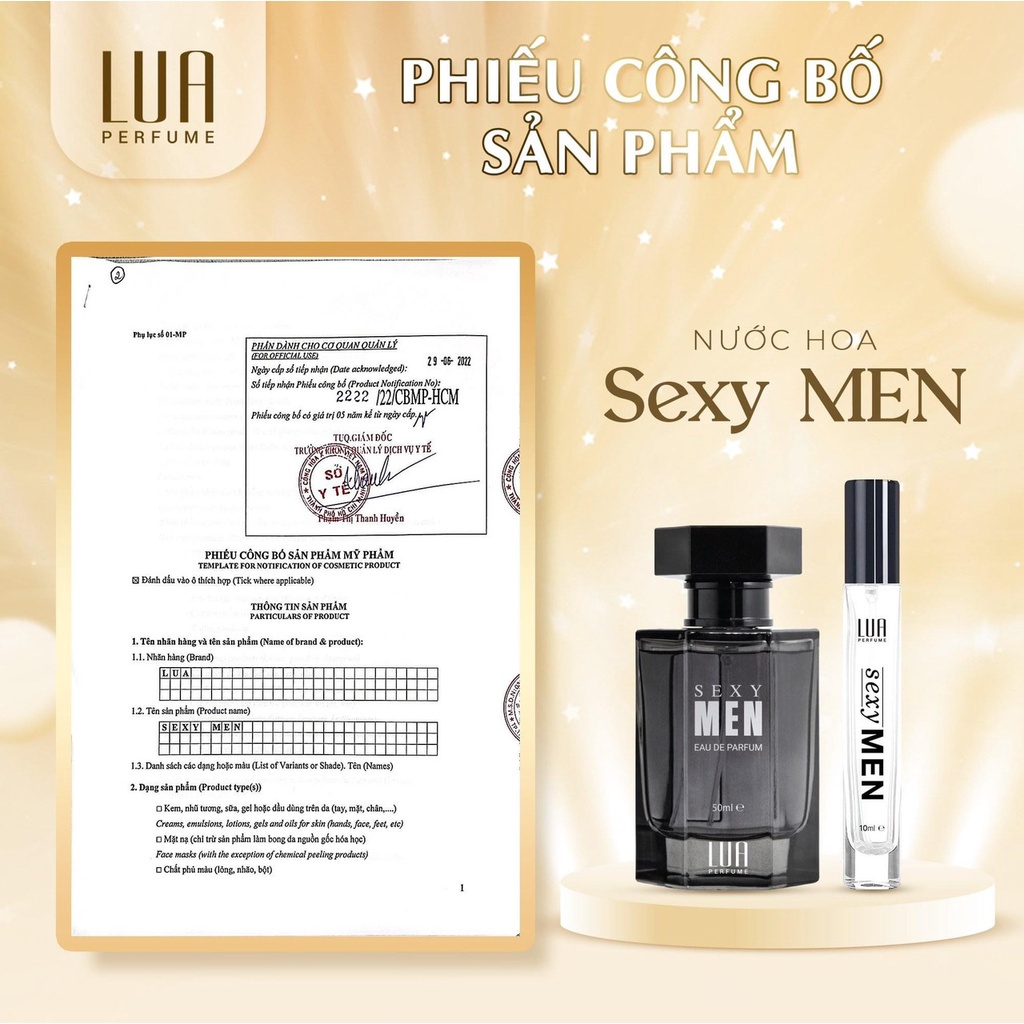 Nước Hoa Nam Sexy Men LUA Perfume Chính Hãng Mùi Hương Nam Tính Sang Trọng