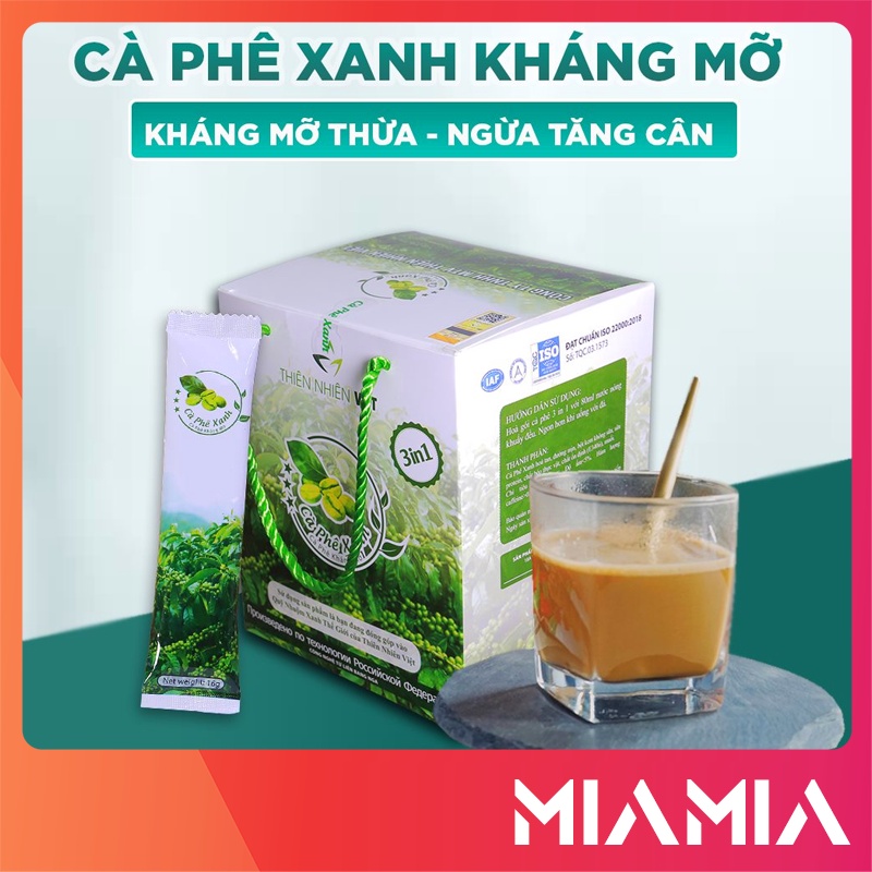 Cafe Xanh Thiên Nhiên Việt Hộp Lớn 30 Gói Chính Hãng